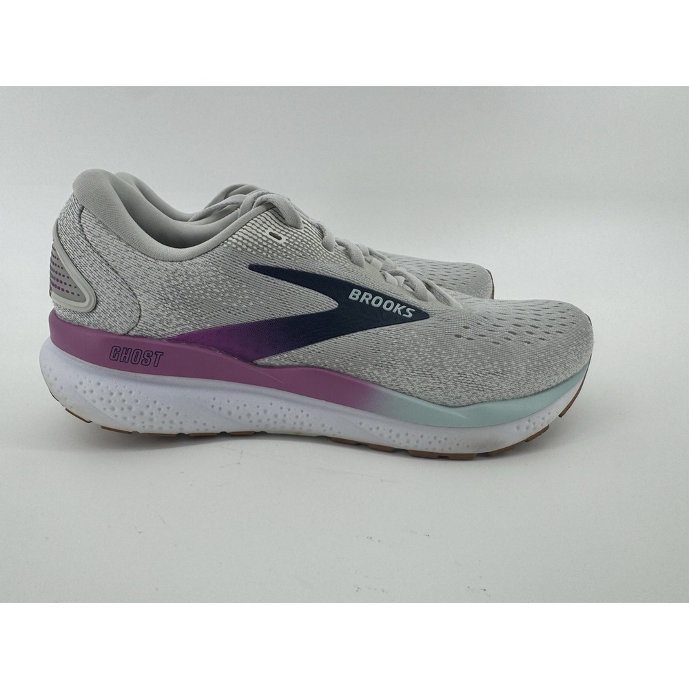 Brooks Ghost 16 Running Shoes Women Size 10 Gray Purple Comfort Low Sneakers